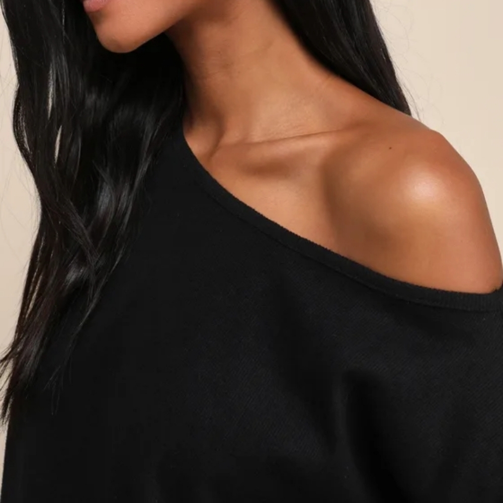 Lulu's Black Ribbed Long Sleeve Sweater - Picture 6 of 13